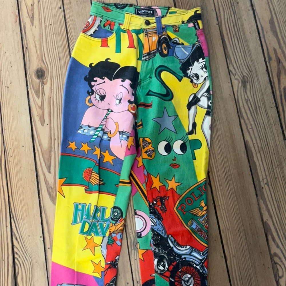 Versace couture vintage Berry Boop jeans
